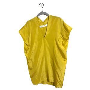 Yigal Azrouel Yellow Silk Oversized Top Size‎ 2 FLAW